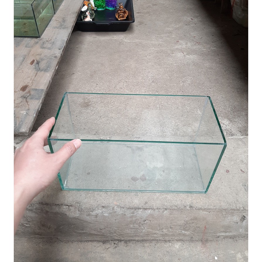 RBS Bể cá mini 30x15x18cm keo viền đen