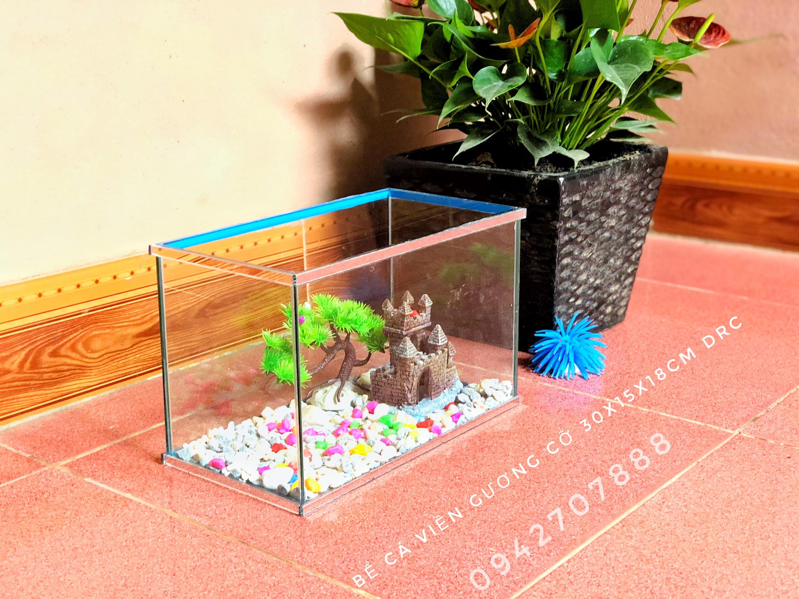*rbs* Bể cá cảnh viền gương cỡ 30x15x18cm DRC