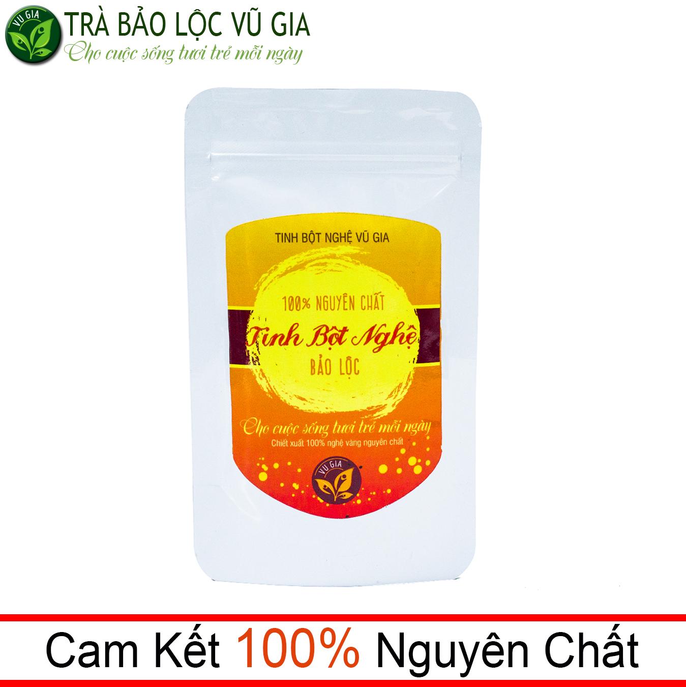 Tinh Bột Nghệ Nguyên Chất Vũ Gia (100g/túi) - Thực phẩm uống đẹp da, cải thiện dạ dày tiêu hóa - Đã được kiểm nghiệm y tế