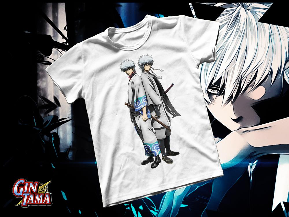 Áo thun Cotton Unisex - Anime - Gintama - Gintoki