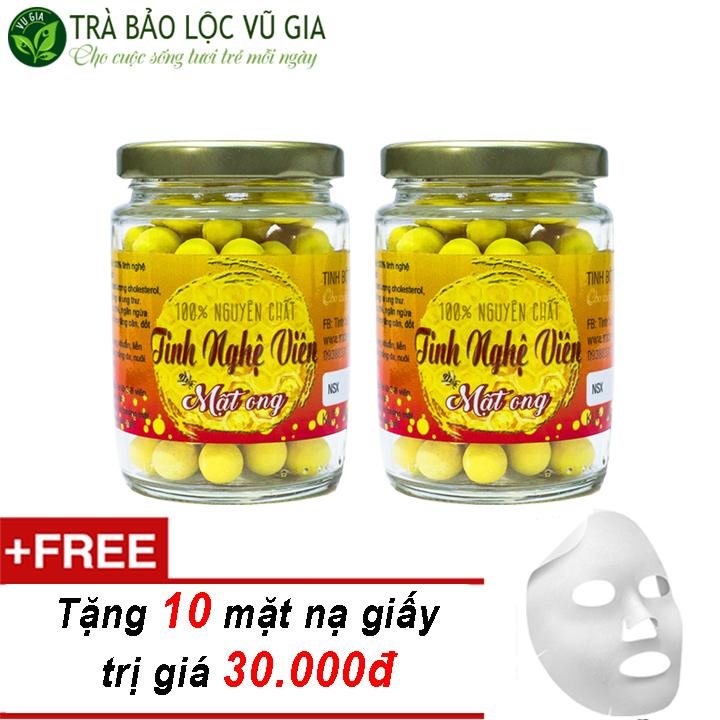 Combo 2 Tinh Nghệ Viên Mật Ong Nguyên Chất Vũ Gia (100g/hũ) - Hỗ trợ đắp mặt nạ dưỡng da, tẩy tế bào chết, xóa mờ thâm nám tàn nhang - Đã được kiểm nghiệm y tế