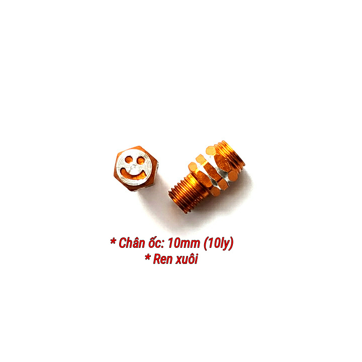 Ốc chân gương xe máy hình mặt cười (01 đôi)