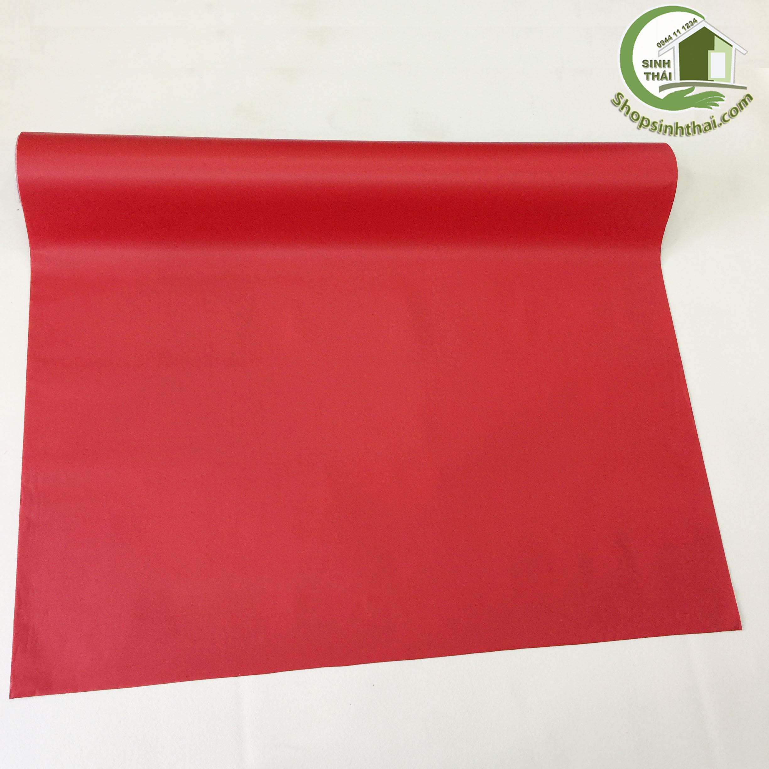 Giấy Dán Tường Màu Đỏ Nhám - [ 50cm x khổ 120cm ] Có Sẵn Keo