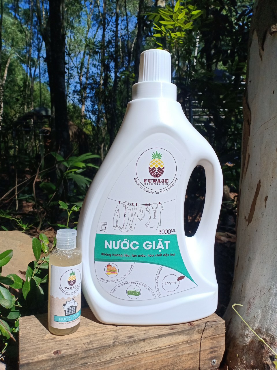 Nước giặt enzym sinh học Fuwa3e 3000ml ( an toàn với trẻ em , tốt cho môi trường)