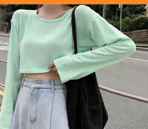 Áo Croptop Trơn Dài Tay Nhiều Màu