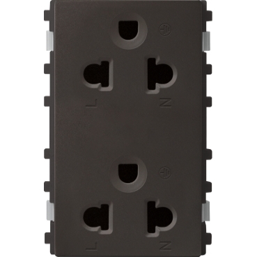 Ổ cắm đôi 3 chấu 16A, size L - dòng Zencelo A - Schneider Electric - 84426LUES2_BZ_G19