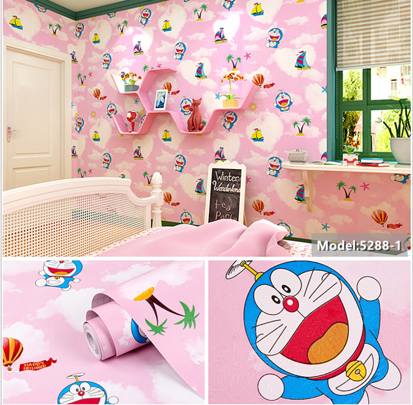 CUỘN 20M X 0.45M DECAL GIẤY DÁN TƯỜNG ĐÔ RÊ MON BẦU TRỜI HỒNG KEO SẴN BÓC DÁN A068A