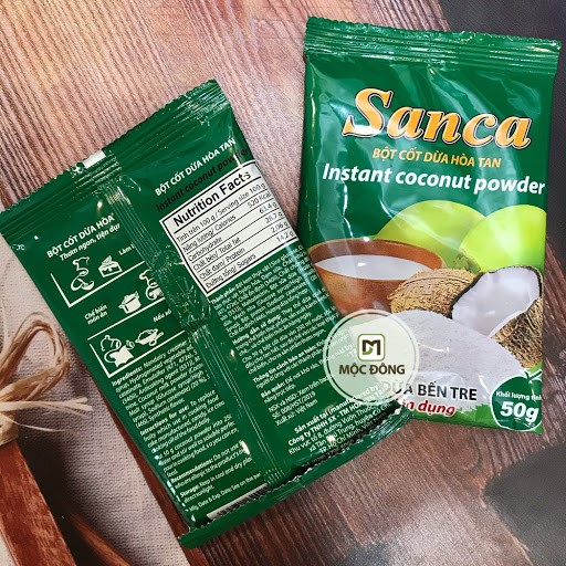 Bột cốt dừa hòa tan Sanca gói 50gr