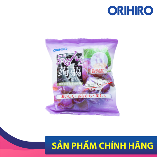 Thạch Trái Cây Orihiro Vị Nho Tím Bổ Sung Chất Xơ, Vitamin An Toàn Cho Bé 6 Gói/Túi HSD T6/2022