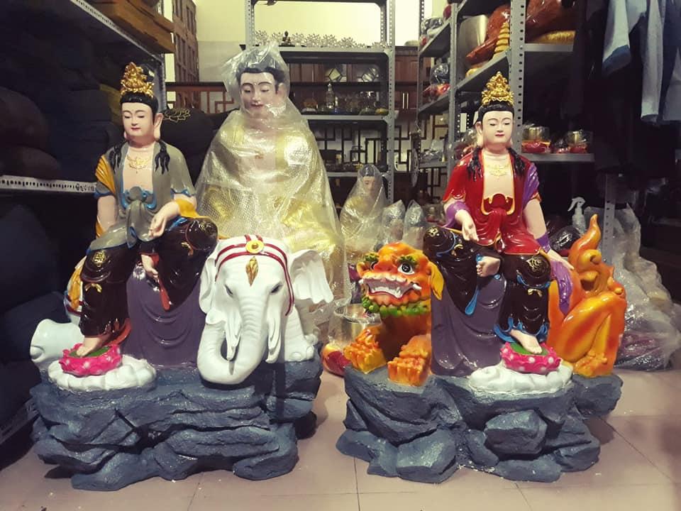 Văn Thù Phổ Hiền 40cm vẽ màu