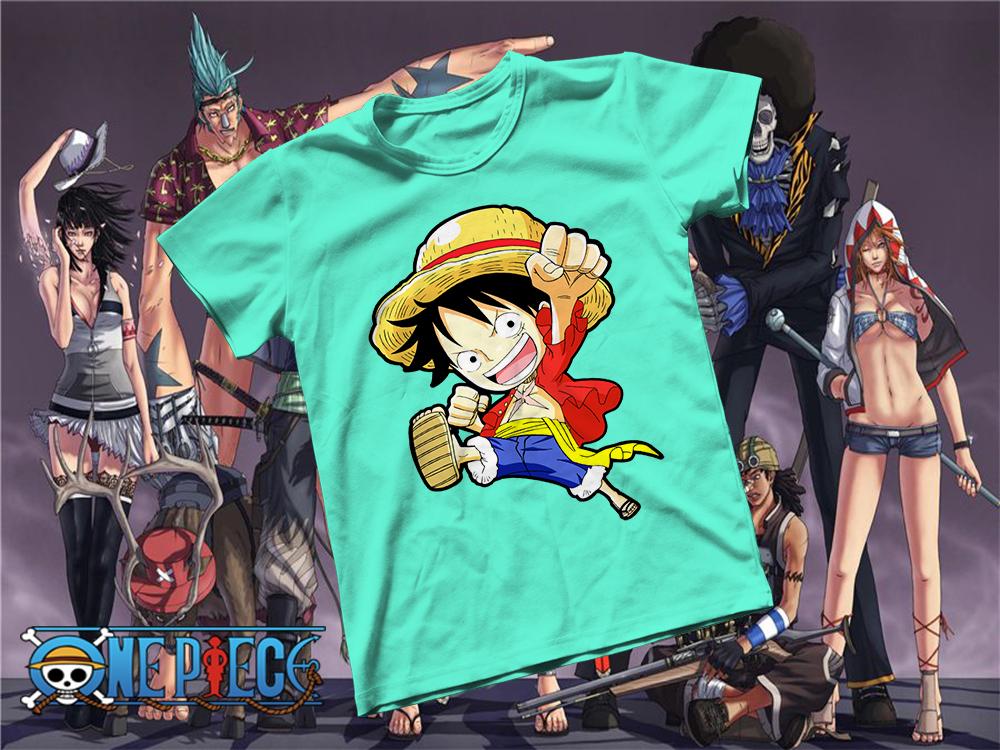[HCM]Áo thun Cotton Unisex - Anime - One Piece - Monkey D luffy chibi