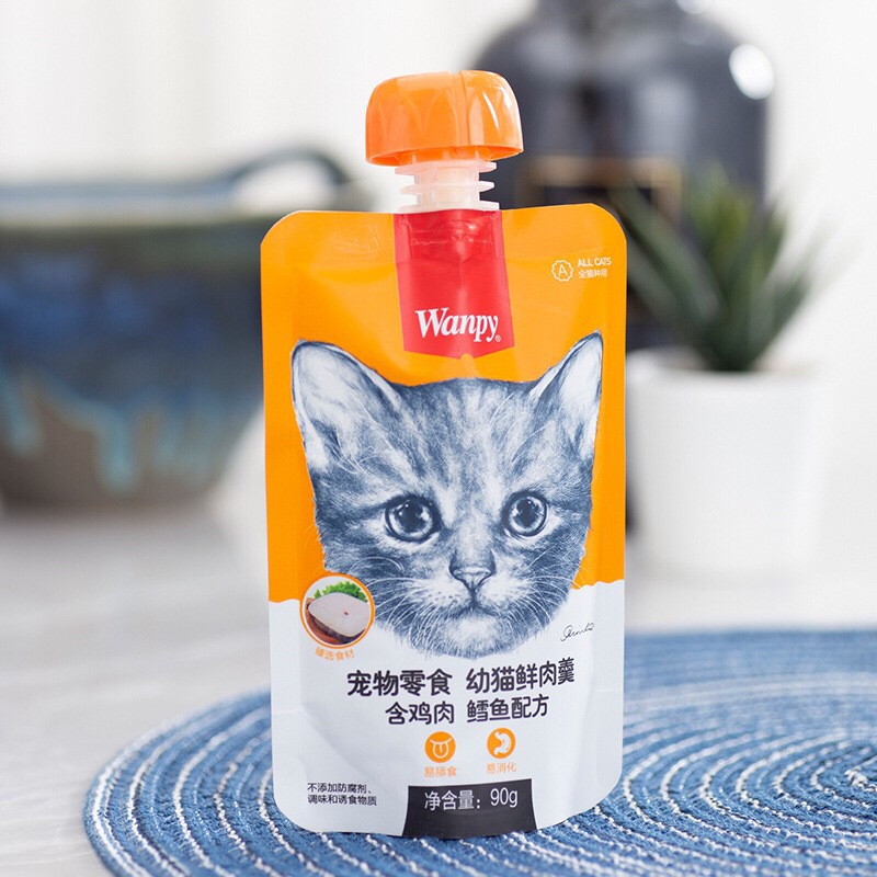 Súp Thưởng Wanpy - Tuýp 90GR Có Nắp Vặn Cho Mèo