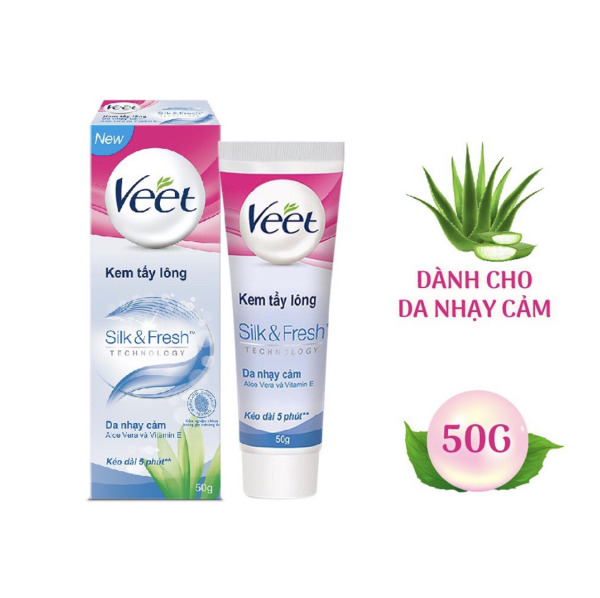 [HCM]Kem Tẩy Lông Dành Cho Da Nhạy Cảm VEET Silk & Fresh Sensitive Tuýp 50g