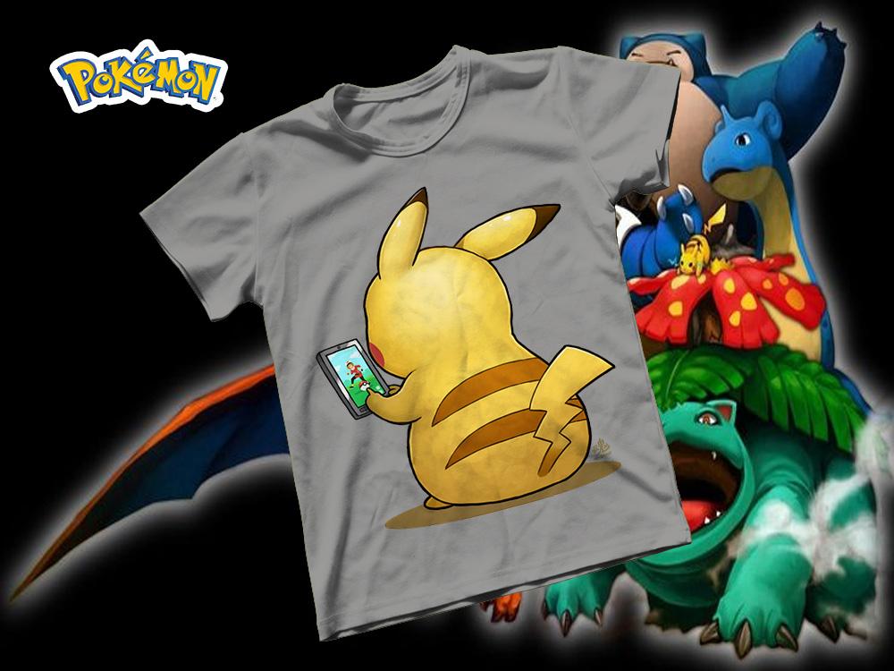 [HCM]Áo thun Cotton Unisex - Anime - Pókemon - Pikachu mobile