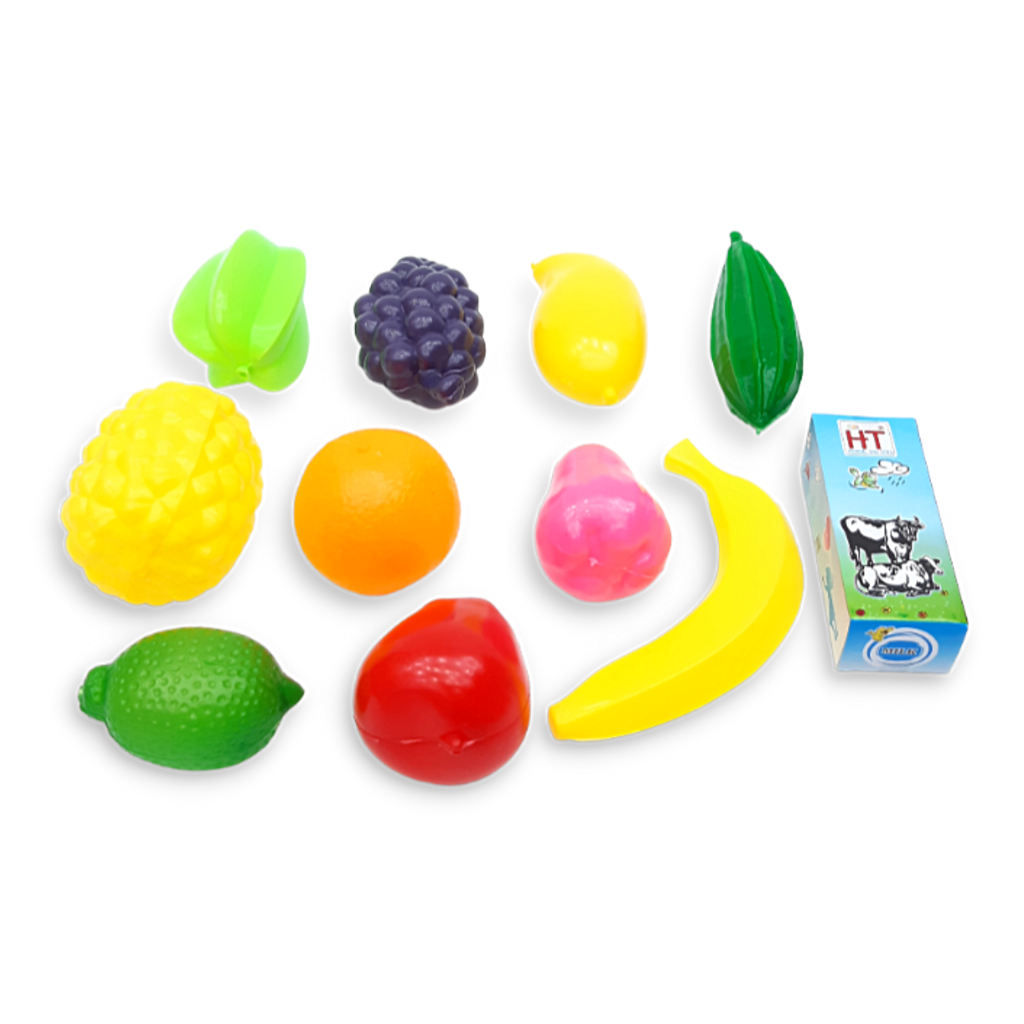 Đồ chơi xe đẩy siêu thị cho bé có trái cây HT7660