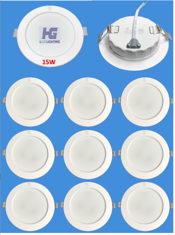Conbo 10 đèn led âm trần thân nhôm DOB 15W sáng trắng HG