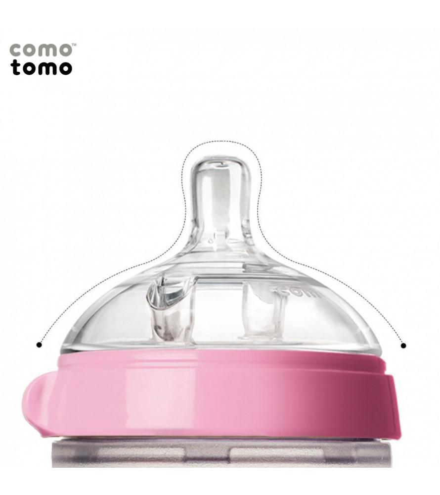 BỘ HAI BÌNH SILICONE COMOTOMO 150ML - HỒNG