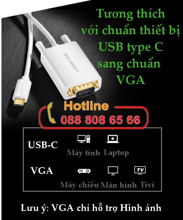 Cáp USB-C To VGA Ugreen 30842