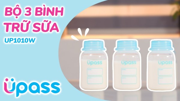 Bộ 3 bình trữ sữa Upass cổ hẹp 125ml UP0101W (không hộp)