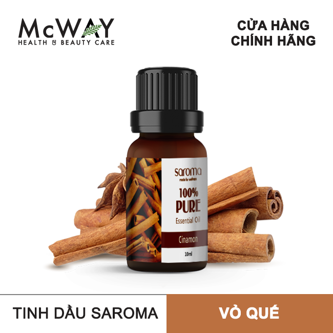 Saroma - Tinh dầu thiên nhiên - Vỏ Quế - 10ml