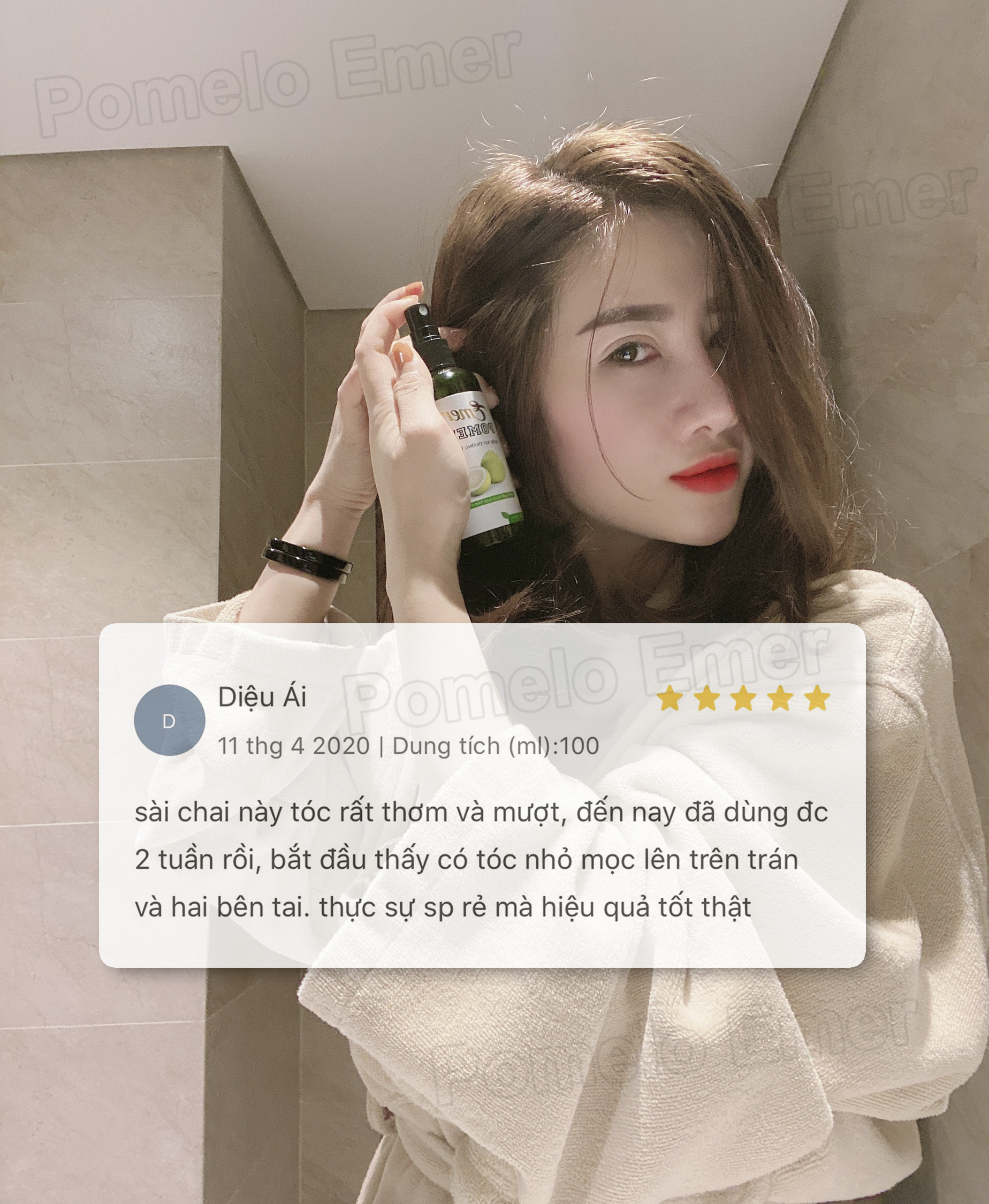 [HCM]Nước Dưỡng Tóc Giảm Rụng Tóc Pomelo Xịt Bưởi Kích Thích Mọc Tóc 100ml