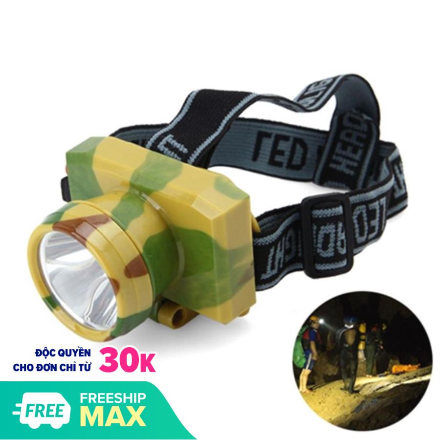 Đèn pin thợ mỏ đeo đầu siêu sáng VegaVN -Đèn pin đội đầu siêu sáng - Đèn Pin Led Siêu Sáng Đội Đầu 1 Bóng