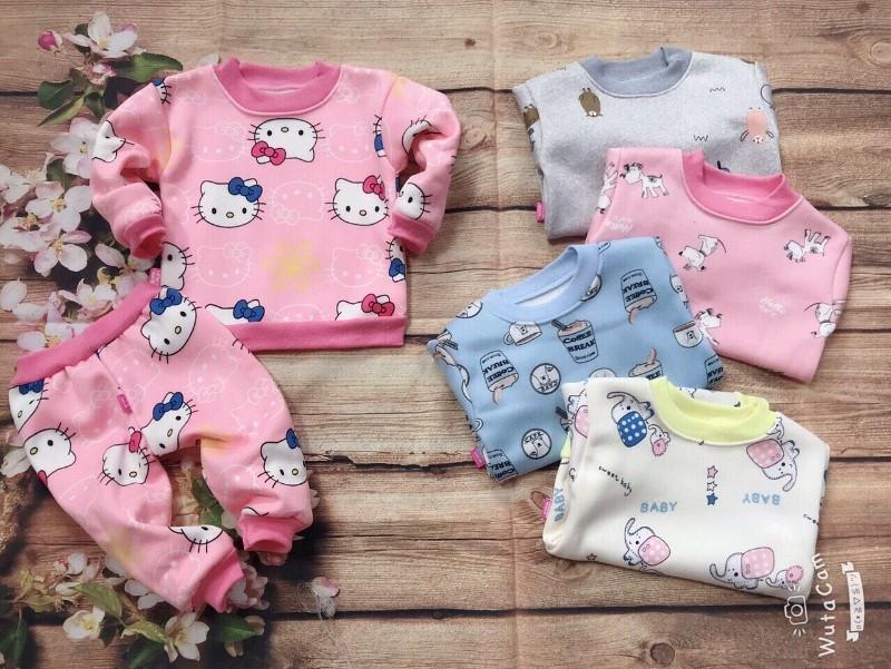 BỘ NỈ LÔNG CỔ TRÒN CHO BÉ TRAI/GÁI