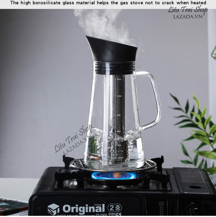 Bình pha cà phê cold brew bình pha cafe lạnh bình pha trà bình nước thuỷ tinh nắp tự động