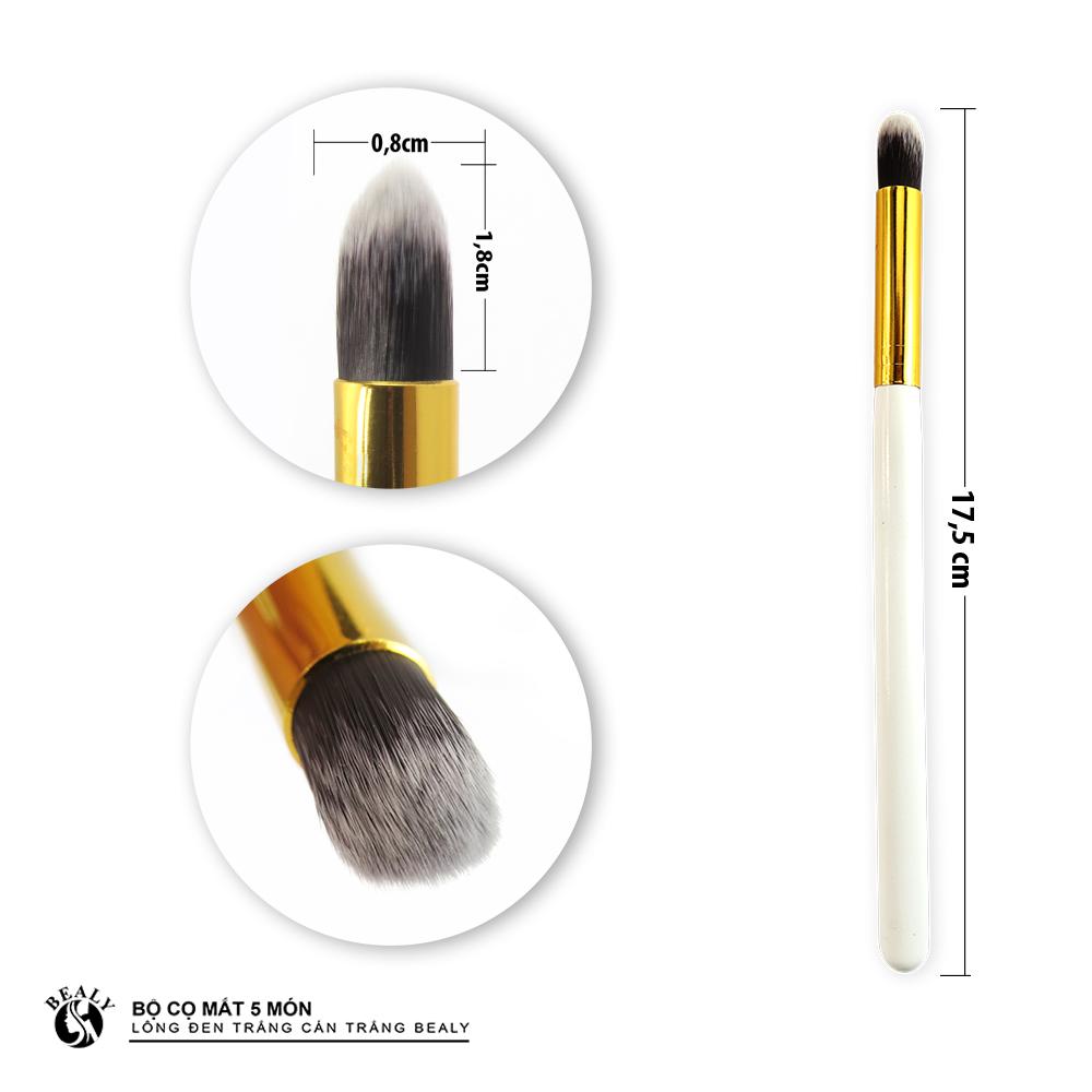 BỘ CỌ MẮT 5 MÓN LÔNG ĐEN TRẮNG CÁN TRẮNG BEALY
