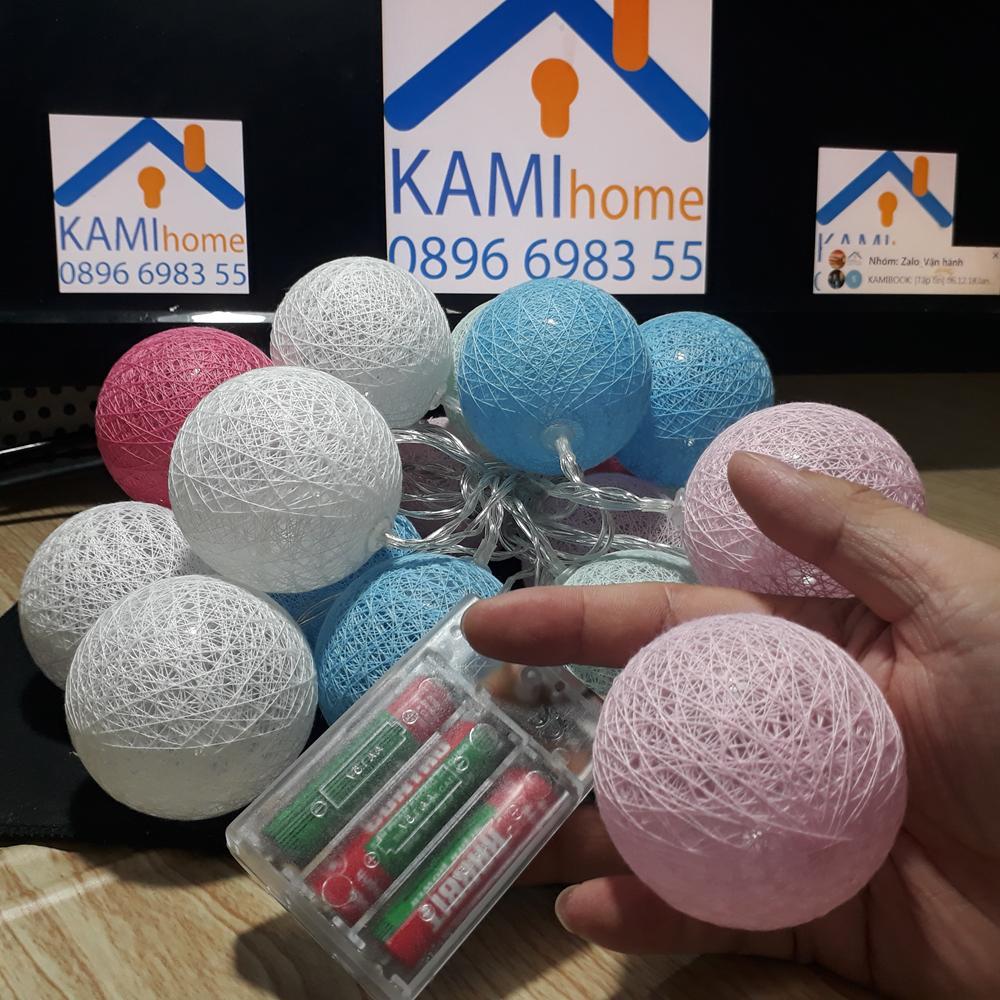 Dây led nháy Nhiều màu 2 chế độ bóng lưới cỡ  to - 4m - 20 bóng - Dùng pin KamiHome
