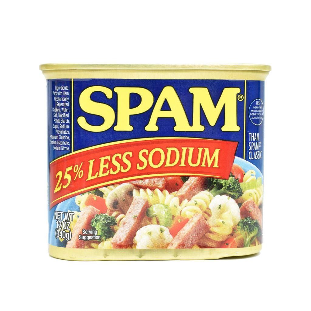 THỊT HỘP GLORIOUS SPAM 25 LESS SODIUM MỸ 340G (Date 2026)