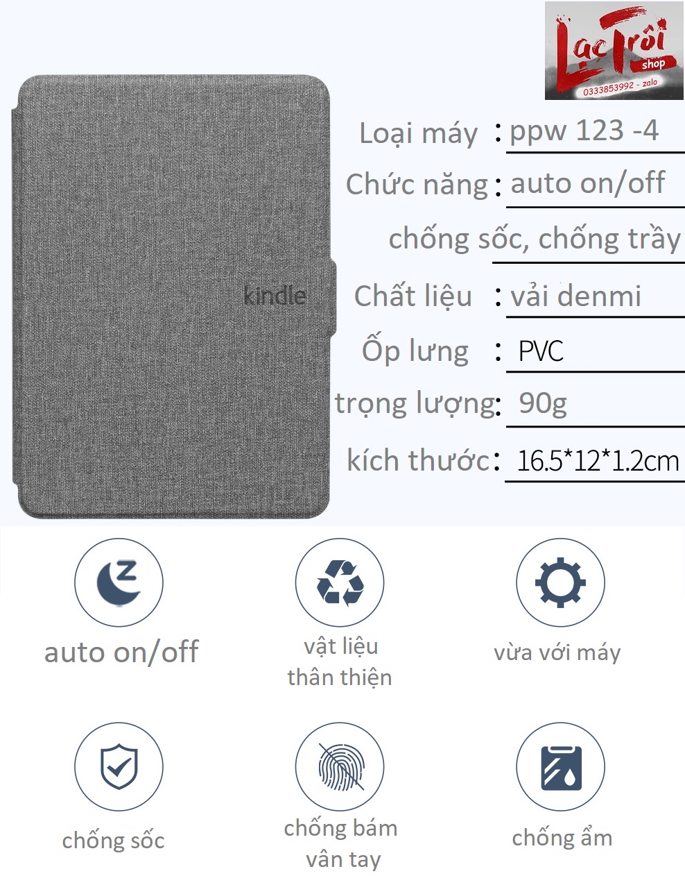 [Kindle các dòng] Bao da Vải Denim cao cấp