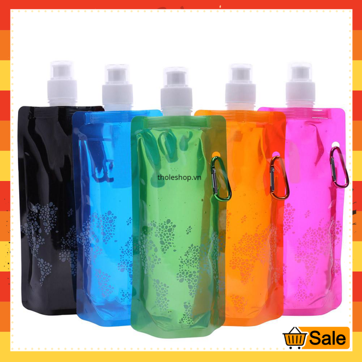 [HCM]Túi đựng nước siêu nhẹ - Túi nước dạng bình đựng nước - Túi nước gấp cầm tay thân thiện với môi trường [ GIÁ SỈ ]
