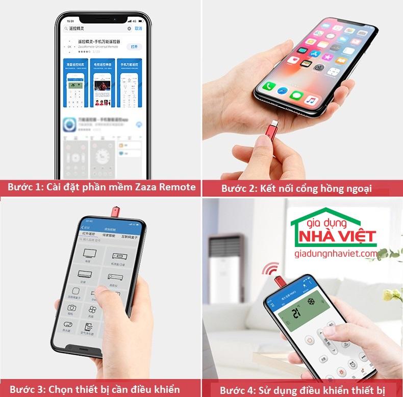 Cổng hồng ngoại điều khiển từ xa SMART Remote Control cho Android iPhone iPad (Lightning/Type-C/MicroUSB)