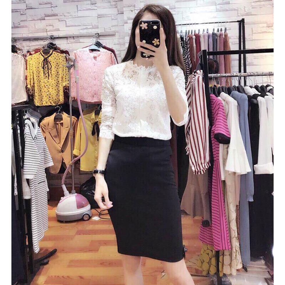 Áo ren trắng công sở ARN38 có lót trong mềm mát