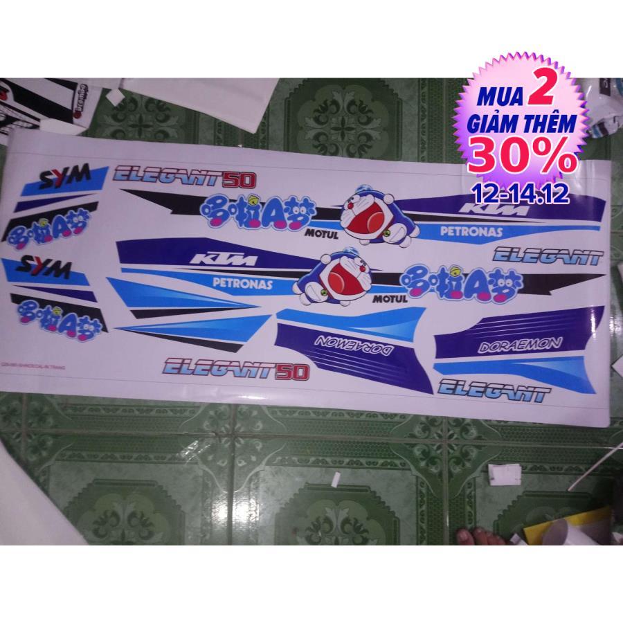 Tem rời xe elegant 50 dán xe trắng