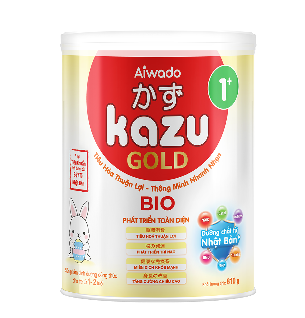 Sữa bột Aiwado KAZU BIO GOLD 1+ 810g 12 - 24 tháng