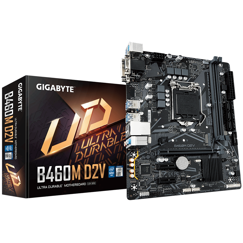 Mainboard Gigabyte B460M D2V (Intel B460, Socket 1200, m-ATX, 2 khe RAM DDR4)