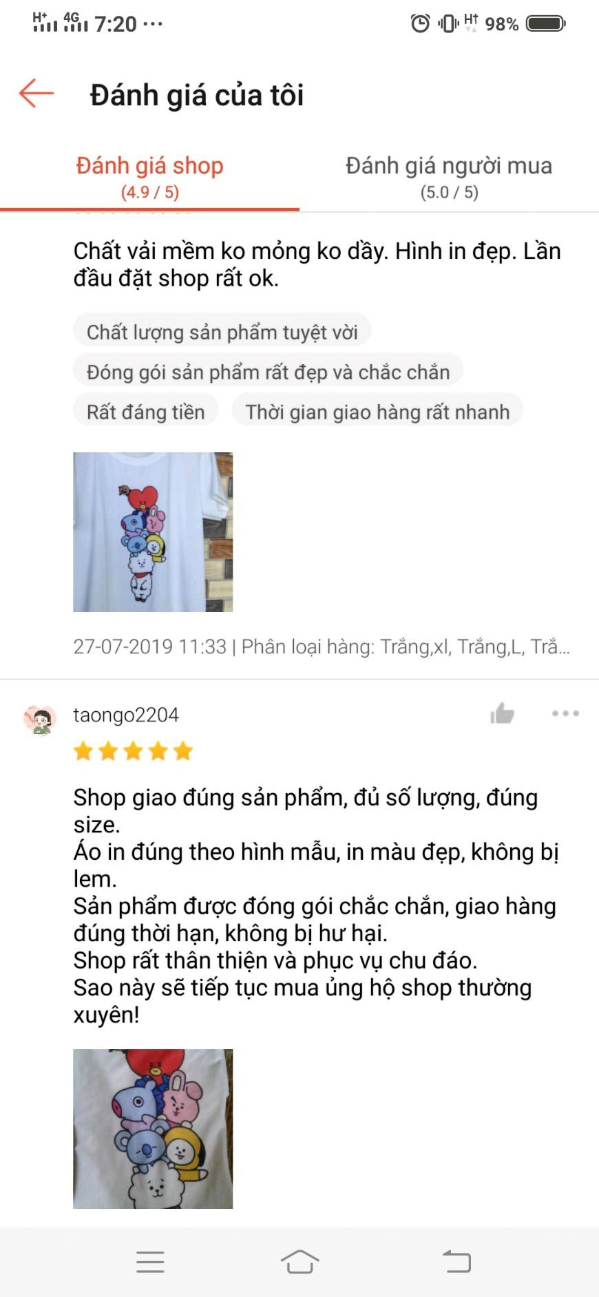 ÁO THUN COTTON IN BTS