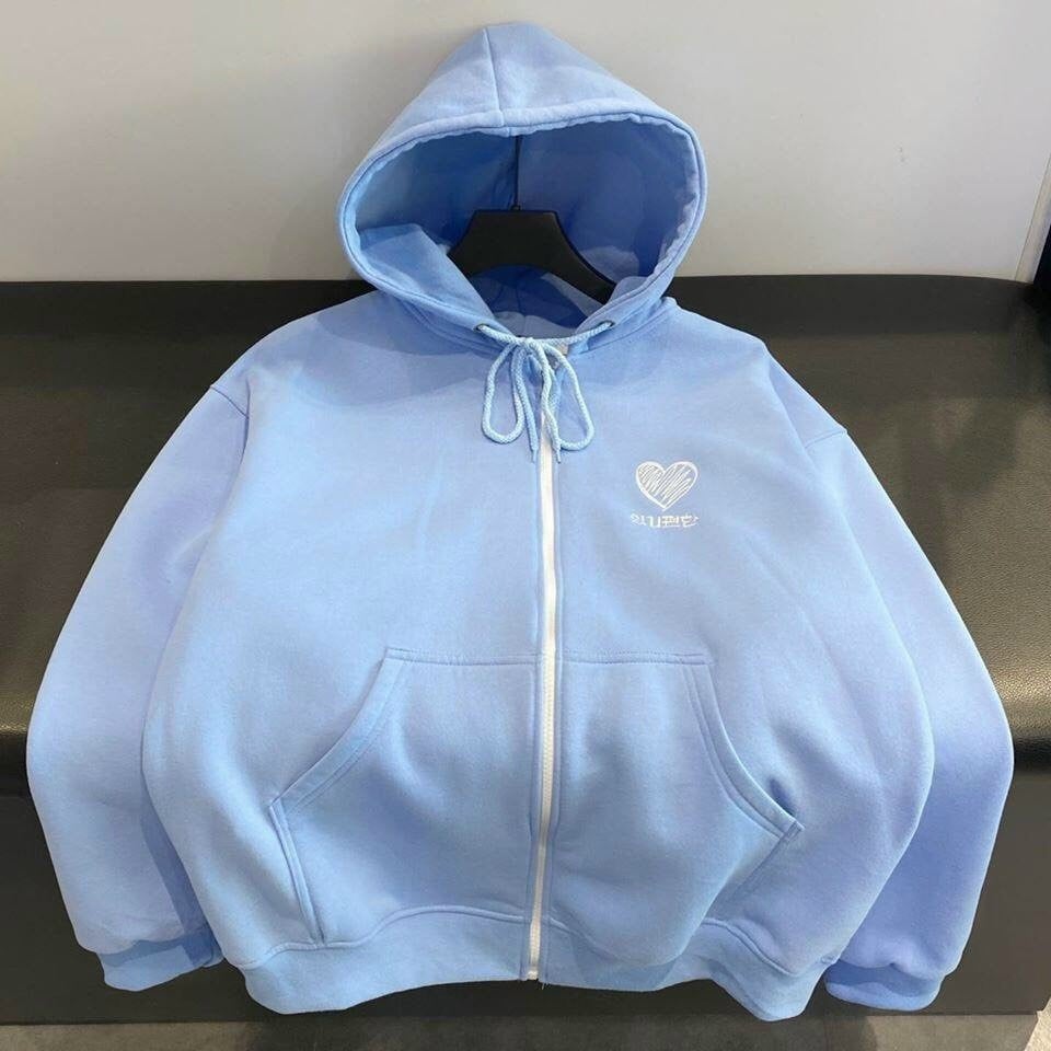 [HCM]áo khoác nam nữ form rộng đi học áo hoodie nữ có dây kéo form rộng - Thanh fashion
