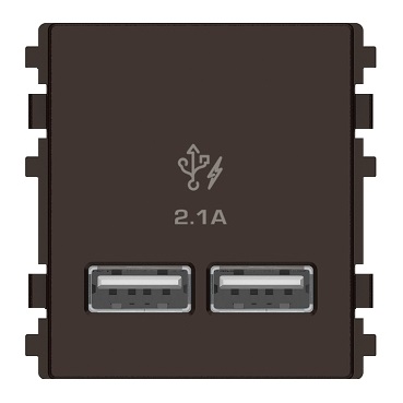 Ổ sạc usb 2.1a đôi, size 2s - dòng zencelo a - schneider electric - 8432usb_bz