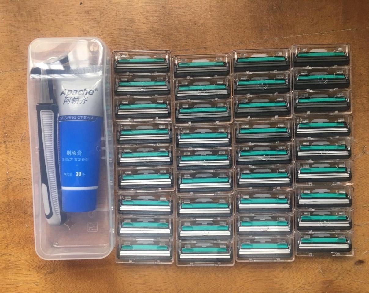 Combo Dao Cạo Râu Và Lưỡi Kép Giá Rẻ Cho Nam Giới  36 Lưỡi Dao Kép + 1 Bàn