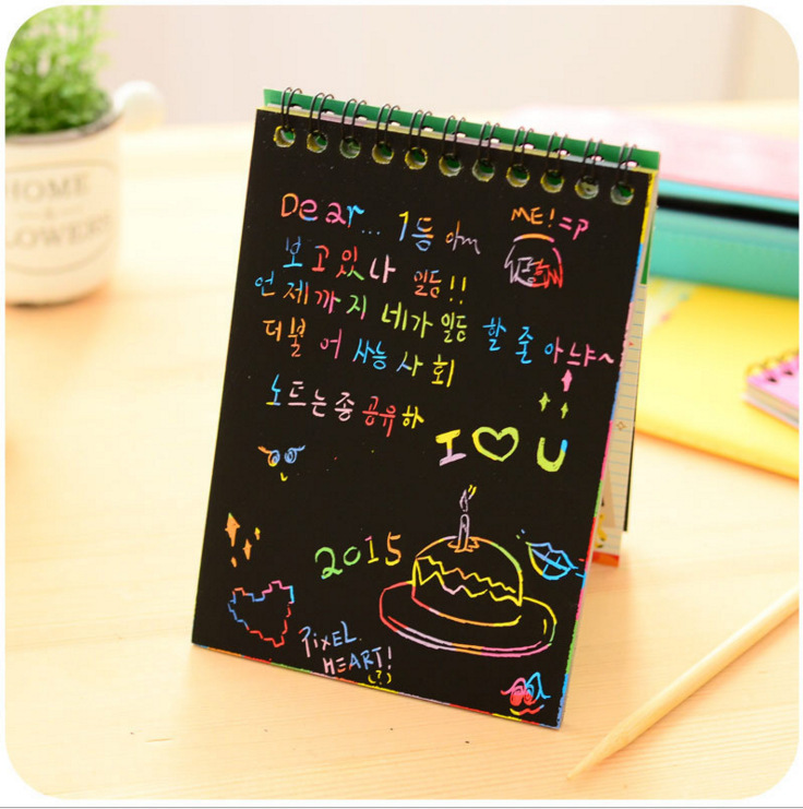 Sổ tay ma thuật Scratch Note nhiều sắc màu (10 tờ) (14*10.5cm)