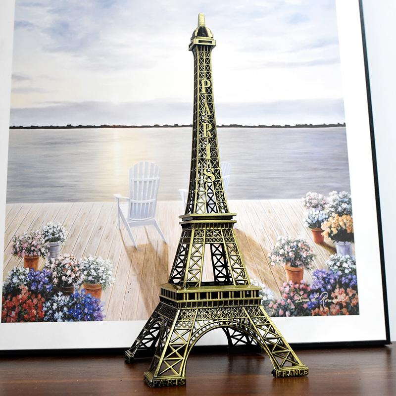 Mô hình trang trí Tháp Eiffel kim loại 32cm
