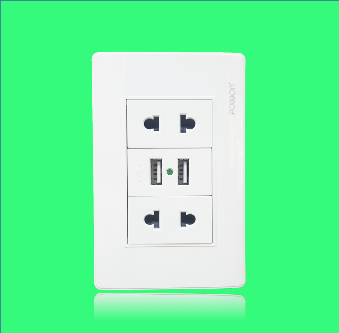 Ổ cắm USB đa năng Kèm 2 Ổ Cắm đơn ( màu trắng)