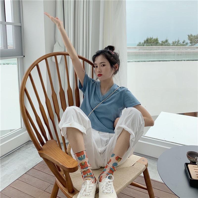 [HCM]ÁO THUN CROPTOP CỔ TIM NỮ