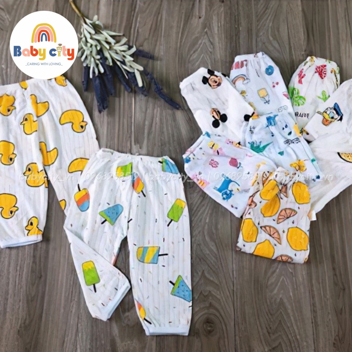 Quần dài cotton giấy cho trẻ từ 0-2 tuổi