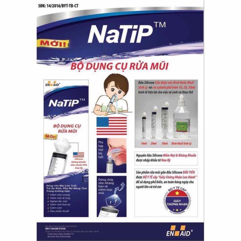 Bộ Dụng Cụ Rửa Mũi NATIP - Xi Lanh 10ml