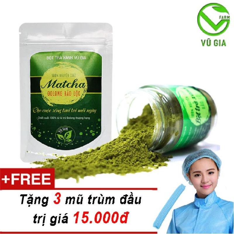 Combo Bột Trà Xanh + Matcha Oolong - Nguyên Chất VG - (100gr/hũ) + Tặng 3 Mũ Trùm Đầu ( Trà sữa Matcha Latte )