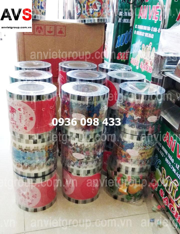 Cuộn keo màng nhựa nilon dán đậy ép miệng ly cốc An Việt PKMELM
